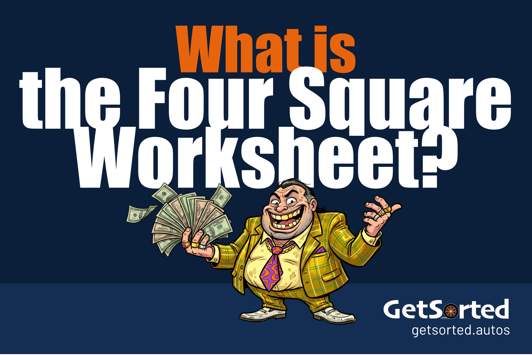 Marked-up four square worksheet from a real car deal